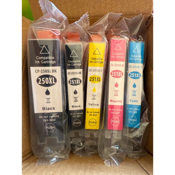 5PK PGI-250XL CLI-251XL Ink For Canon Pixma MG5420 MG5520 MG6320 MX722 MX922 - Picture 1 of 7